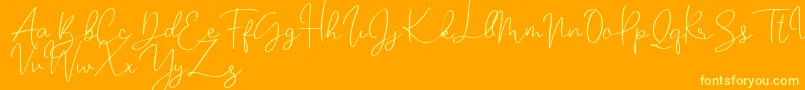 Katalia-Schriftart – Gelbe Schriften auf orangefarbenem Hintergrund