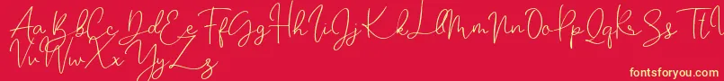 Katalia Font – Yellow Fonts on Red Background