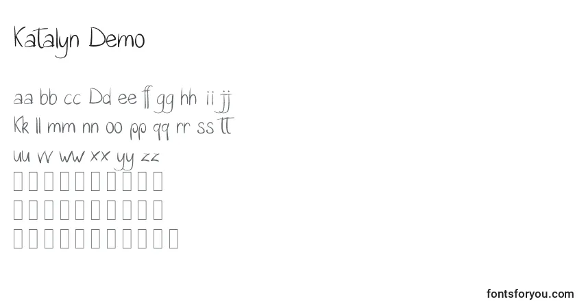 Schriftart Katalyn Demo – Alphabet, Zahlen, spezielle Symbole