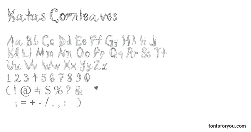 Schriftart Katas Cornleaves – Alphabet, Zahlen, spezielle Symbole