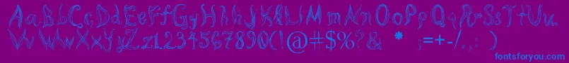 Katas Cornleaves Font – Blue Fonts on Purple Background