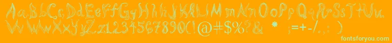 Katas Cornleaves Font – Green Fonts on Orange Background