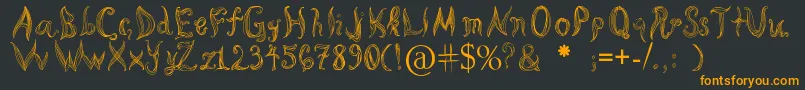 Шрифт Katas Cornleaves – оранжевые шрифты на чёрном фоне
