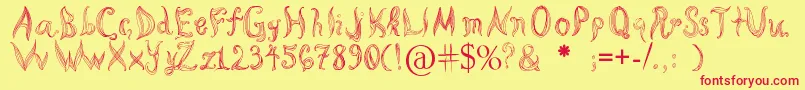 Katas Cornleaves Font – Red Fonts on Yellow Background