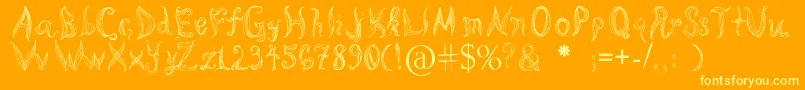Katas Cornleaves Font – Yellow Fonts on Orange Background