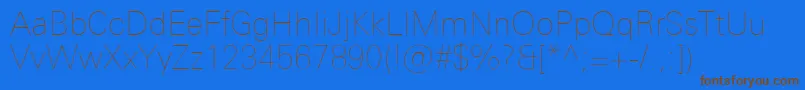 UniversNextProUltralight Font – Brown Fonts on Blue Background