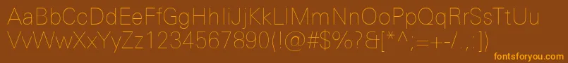 UniversNextProUltralight Font – Orange Fonts on Brown Background