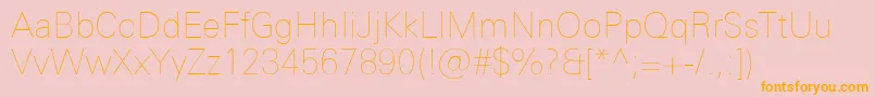 UniversNextProUltralight Font – Orange Fonts on Pink Background