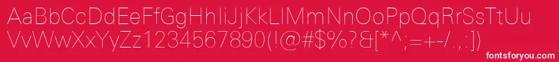 UniversNextProUltralight Font – White Fonts on Red Background