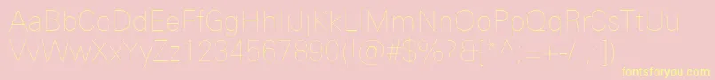 UniversNextProUltralight Font – Yellow Fonts on Pink Background