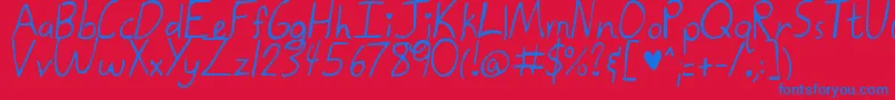 KatetheGreat Font – Blue Fonts on Red Background