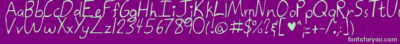 KatetheGreat Font – Green Fonts on Purple Background