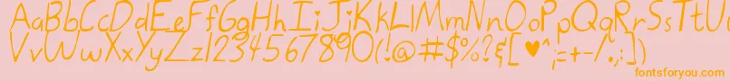 KatetheGreat-Schriftart – Orangefarbene Schriften auf rosa Hintergrund