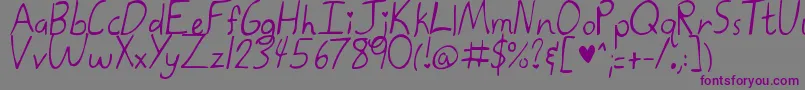 KatetheGreat Font – Purple Fonts on Gray Background