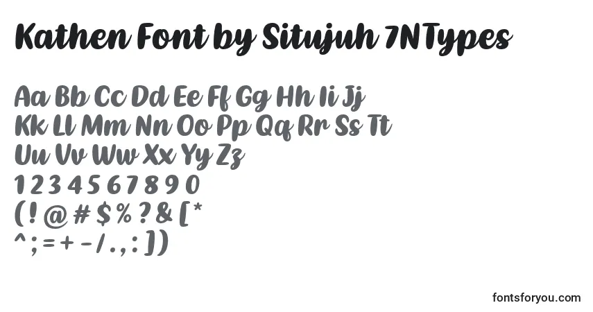 Schriftart Kathen Font by Situjuh 7NTypes – Alphabet, Zahlen, spezielle Symbole