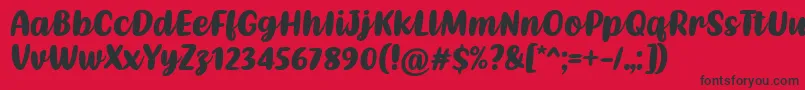 Kathen Font by Situjuh 7NTypes Font – Black Fonts on Red Background