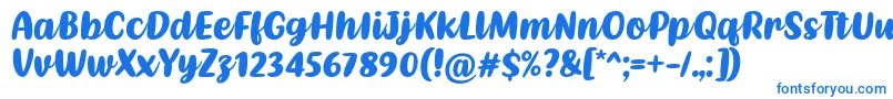 フォントKathen Font by Situjuh 7NTypes – 白い背景に青い文字