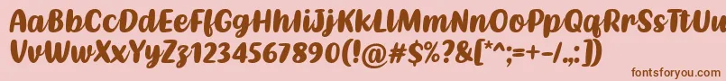 Kathen Font by Situjuh 7NTypes Font – Brown Fonts on Pink Background