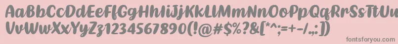 フォントKathen Font by Situjuh 7NTypes – ピンクの背景に灰色の文字