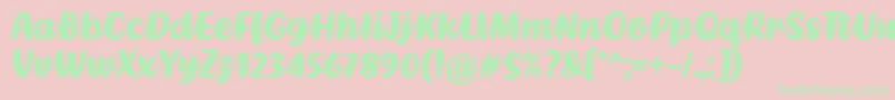 Kathen Font by Situjuh 7NTypes Font – Green Fonts on Pink Background