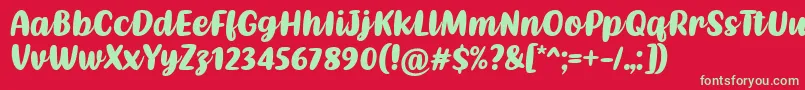 Kathen Font by Situjuh 7NTypes-fontti – vihreät fontit punaisella taustalla