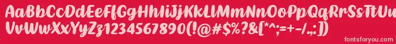 フォントKathen Font by Situjuh 7NTypes – 赤い背景にピンクのフォント