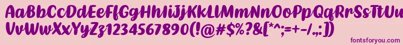 Шрифт Kathen Font by Situjuh 7NTypes – фиолетовые шрифты на розовом фоне