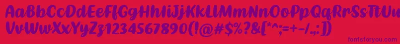 Czcionka Kathen Font by Situjuh 7NTypes – fioletowe czcionki na czerwonym tle