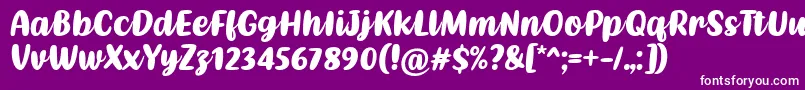 Kathen Font by Situjuh 7NTypes-fontti – valkoiset fontit violetilla taustalla