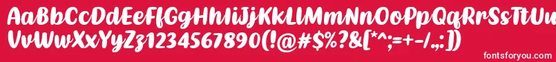 Czcionka Kathen Font by Situjuh 7NTypes – białe czcionki na czerwonym tle