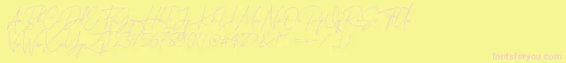 Katherine Free Font – Pink Fonts on Yellow Background