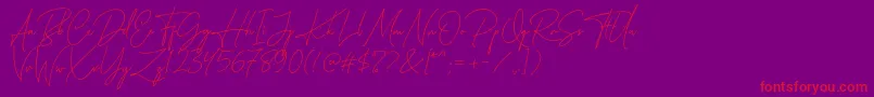 Katherine Free Font – Red Fonts on Purple Background