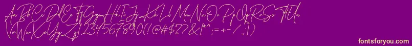 Katherine Free Font – Yellow Fonts on Purple Background
