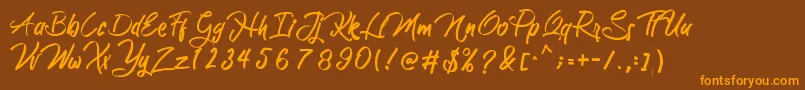 Katherine Font – Orange Fonts on Brown Background