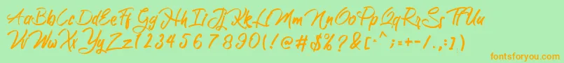 Katherine Font – Orange Fonts on Green Background
