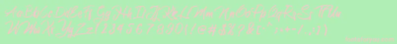 Katherine Font – Pink Fonts on Green Background