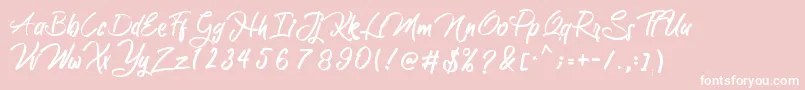 Katherine Font – White Fonts on Pink Background