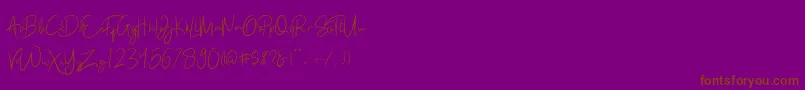 Kathlyn Font – Brown Fonts on Purple Background