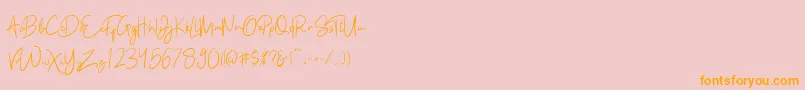 Kathlyn Font – Orange Fonts on Pink Background