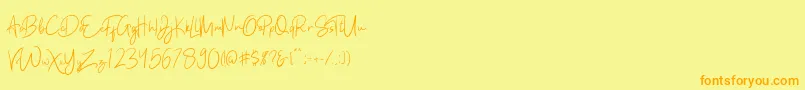 Kathlyn Font – Orange Fonts on Yellow Background
