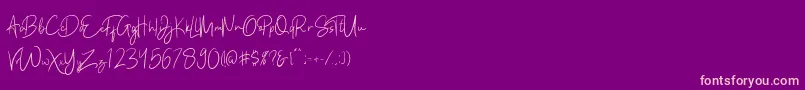 Kathlyn Font – Pink Fonts on Purple Background