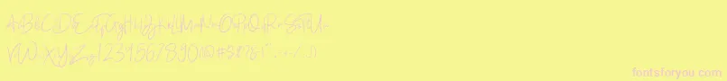 Kathlyn Font – Pink Fonts on Yellow Background