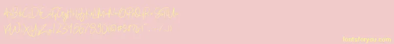 Kathlyn Font – Yellow Fonts on Pink Background