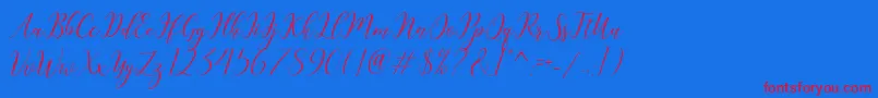 Katlyne Font – Red Fonts on Blue Background