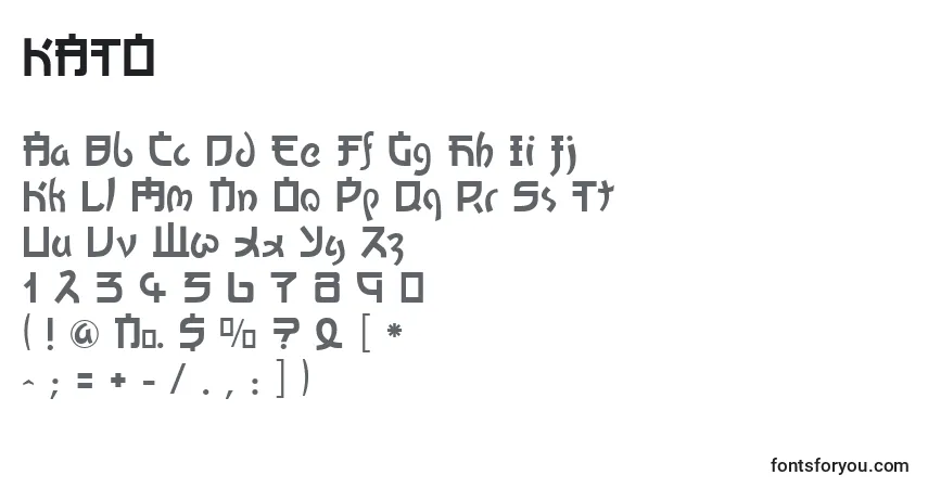 Fuente KATO     (131439) - alfabeto, números, caracteres especiales