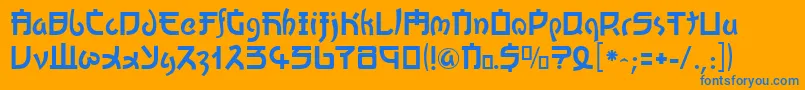 フォントKATO     – オレンジの背景に青い文字