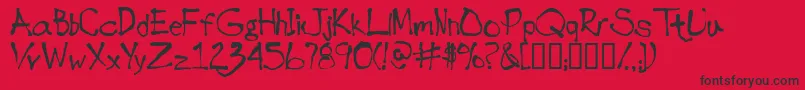 InkblotscriptsskBold Font – Black Fonts on Red Background