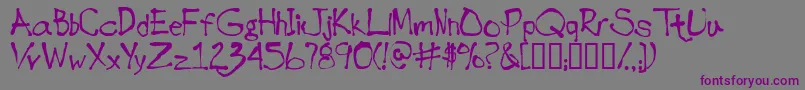 フォントInkblotscriptsskBold – 紫色のフォント、灰色の背景