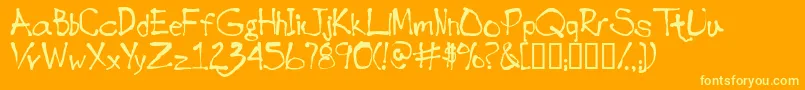 InkblotscriptsskBold Font – Yellow Fonts on Orange Background
