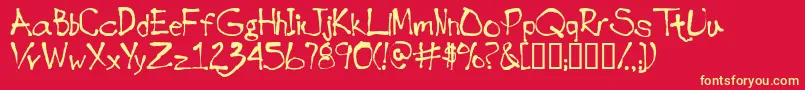 InkblotscriptsskBold Font – Yellow Fonts on Red Background